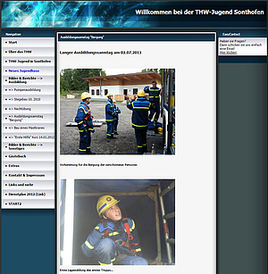 Screenshot unserer 1. Website